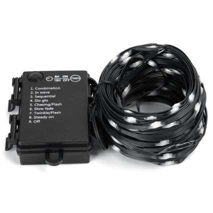 Aigostar - LED Božićne spoljašnje lampice 150xLED/8 funkcije/3xAA 15,3m IP44 hladna bela
