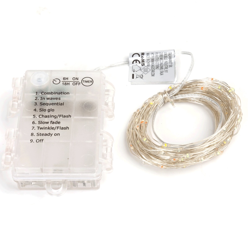Aigostar - LED Božićne spoljašnje lampice 150xLED/8 funkcije/3xAA 15,3m IP44 šareni