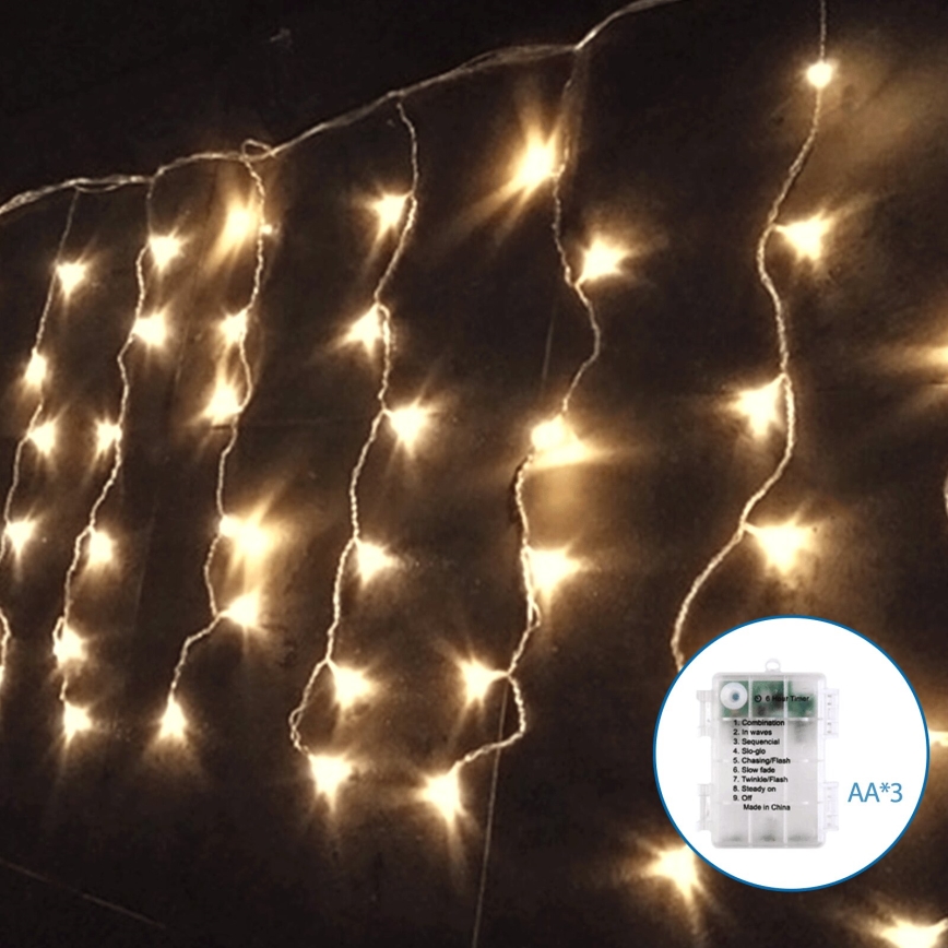 Aigostar - LED Božićne spoljašnje lampice 200xLED/8 funkcije 13x0,4m IP44 topla bela