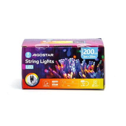 Aigostar - LED Božićne spoljašnje lampice 200xLED/8 funkcije 23m IP44 šareni