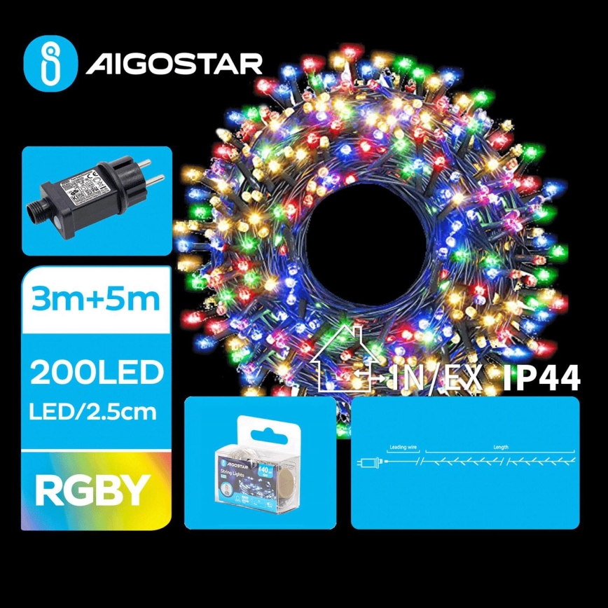 Aigostar - LED Božićne spoljašnje lampice 200xLED/8 funkcije 8m IP44 šareni