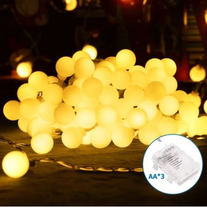 Aigostar-LED Božićne spoljašnje lampice 25xLED/3xAA/8 funkcije 2,8 m IP44 topla bela