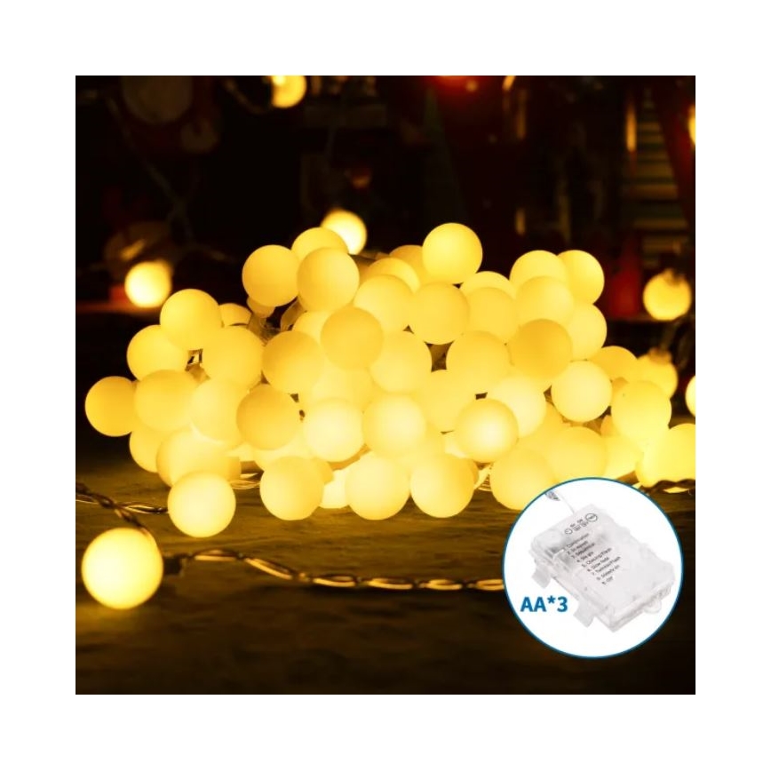 Aigostar-LED Božićne spoljašnje lampice 25xLED/3xAA/8 funkcije 2,8 m IP44 topla bela
