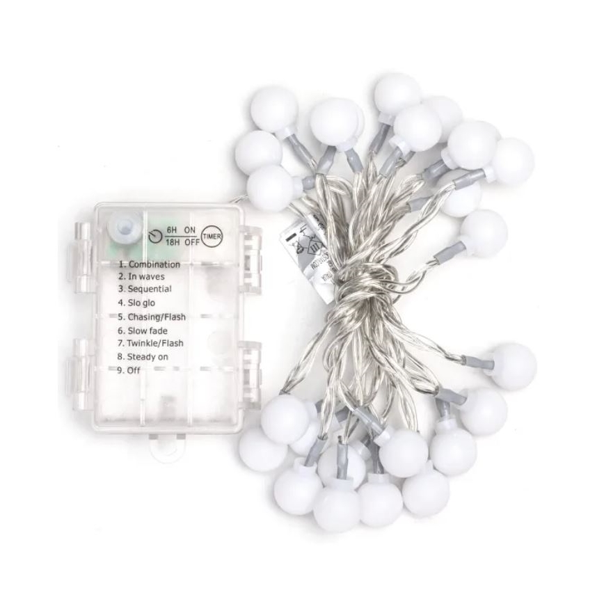 Aigostar-LED Božićne spoljašnje lampice 25xLED/3xAA/8 funkcije 2,8 m IP44 topla bela