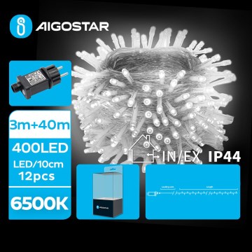 Aigostar - LED Božićne spoljašnje lampice 400xLED/8 funkcije 43m IP44 hladna bela