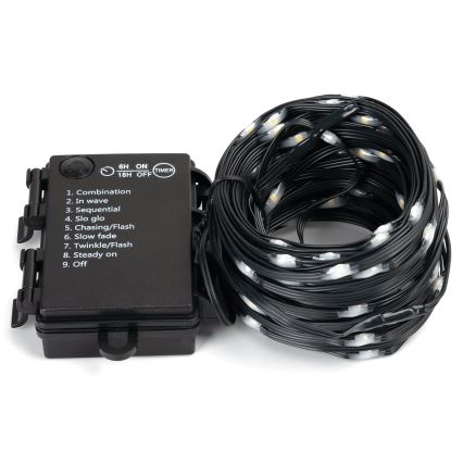 Aigostar - LED Božićne spoljašnje lampice 50xLED/8 funkcije 3xAA 5,3m IP44 topla bela