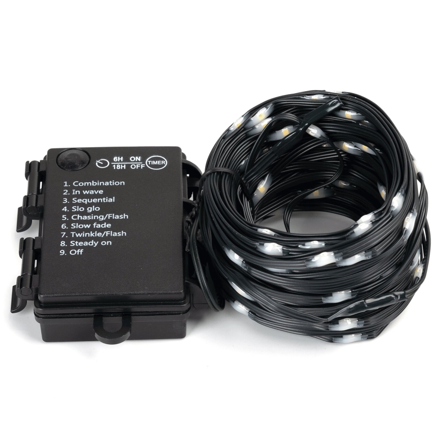 Aigostar - LED Božićne spoljašnje lampice 50xLED/8 funkcije 3xAA 5,3m IP44 topla bela