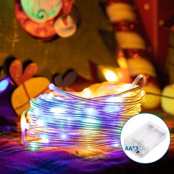 Aigostar - LED božićni lanac 100xLED/3xAA 10,3 m višebojan