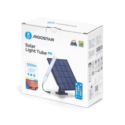 Aigostar - LED Prigušiva cev sa solarnim panelom LED/3,2V 3000K/4000K/6500K IP65 + Daljinski upravljač
