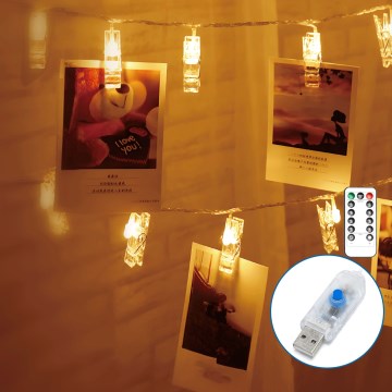 Aigostar - LED dekorativni lanac 20xLED/5W/USB 6 m topla bela