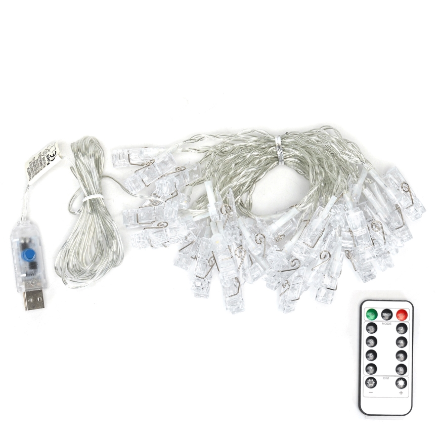 Aigostar - LED dekorativni niz 40xLED/5W/USB 9 m topla bela