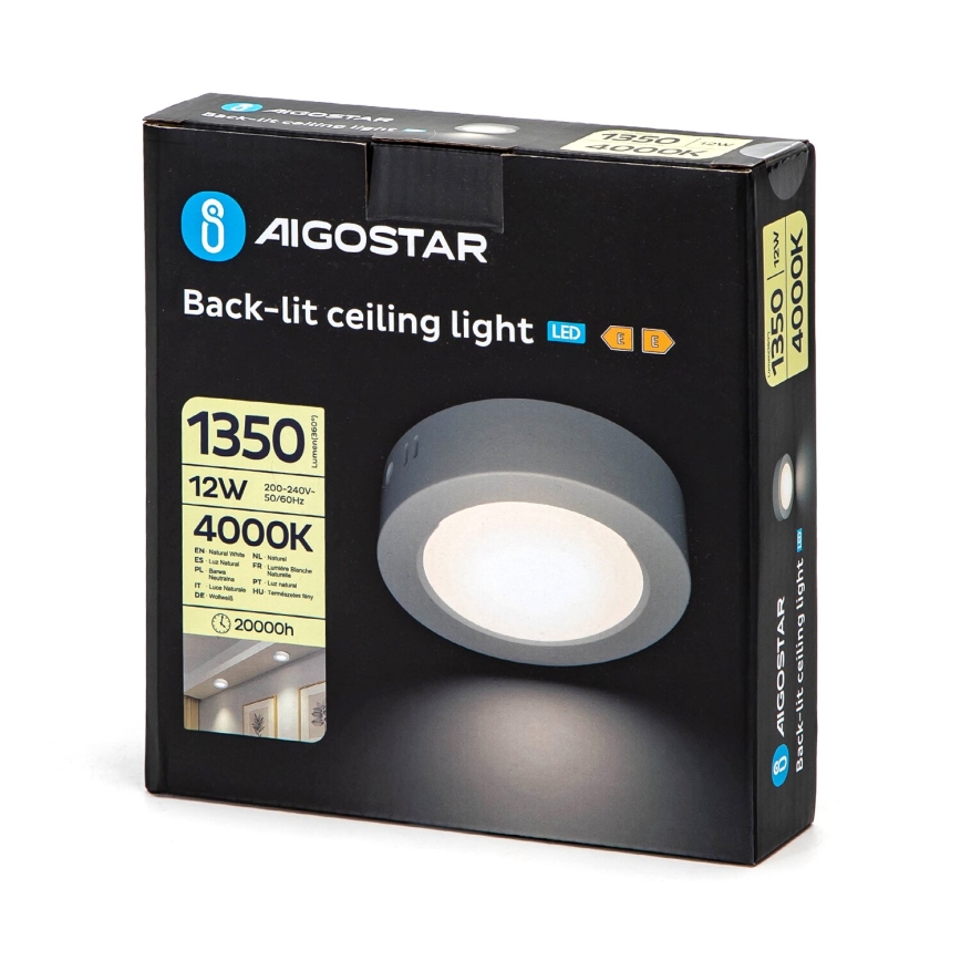 Aigostar - LED Nadgradna plafonjera LED/12W/230V pr. 17,4 cm 4000K bela
