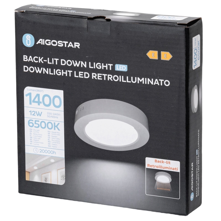 Aigostar - LED Nadgradna plafonjera LED/12W/230V pr. 17,4 cm 6500K bela