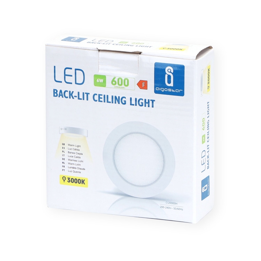 Aigostar - LED Nadgradna plafonjera LED/6W/230V pr. 12,3 cm 3000K bela