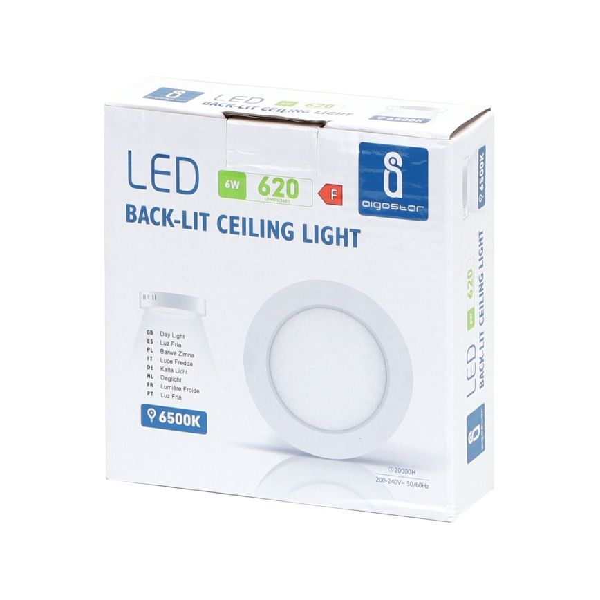 Aigostar - LED Nadgradna plafonjera LED/6W/230V pr. 12,3 cm 3000K bela