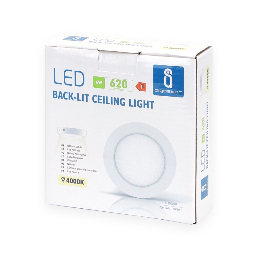 Aigostar - LED Nadgradna plafonjera LED/6W/230V pr. 12,3 cm 4000K bela