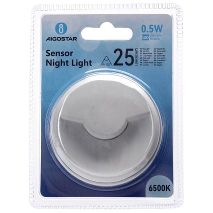 Aigostar - LED Noćno svetlo sa senzorom za dan/noć LED/0,5W/230V 6500K