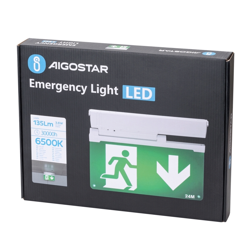 Aigostar - LED Panik lampa EMERGENCY LED/3,6W/230V 6500K 500 mAh