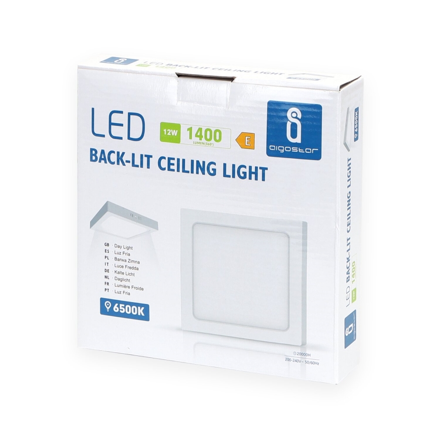 Aigostar - LED Plafonjera LED/12W/230V 17,3x17,3 cm 6500K bela