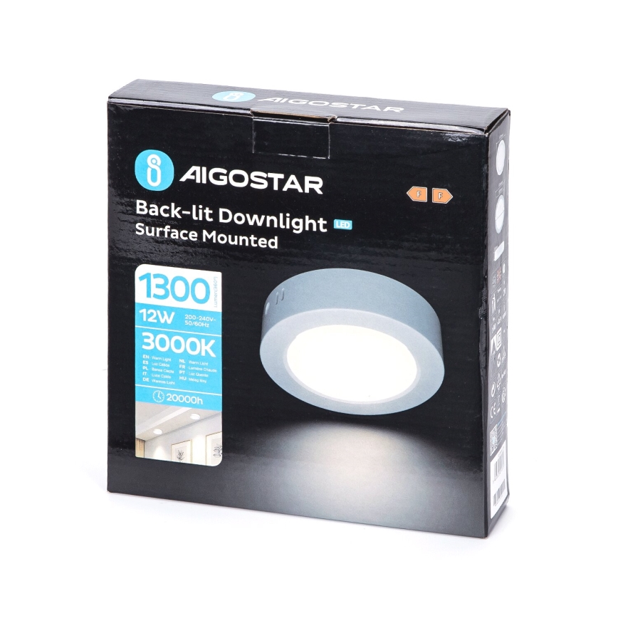 Aigostar - LED Plafonjera LED/12W/230V pr. 17,4 cm 3000K bela