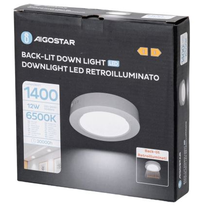 Aigostar - LED Plafonjera LED/12W/230V pr. 17,4 cm 6500K bela
