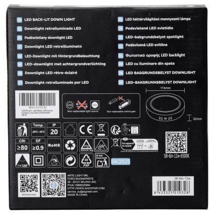 Aigostar - LED Plafonjera LED/12W/230V pr. 17,4 cm 6500K bela