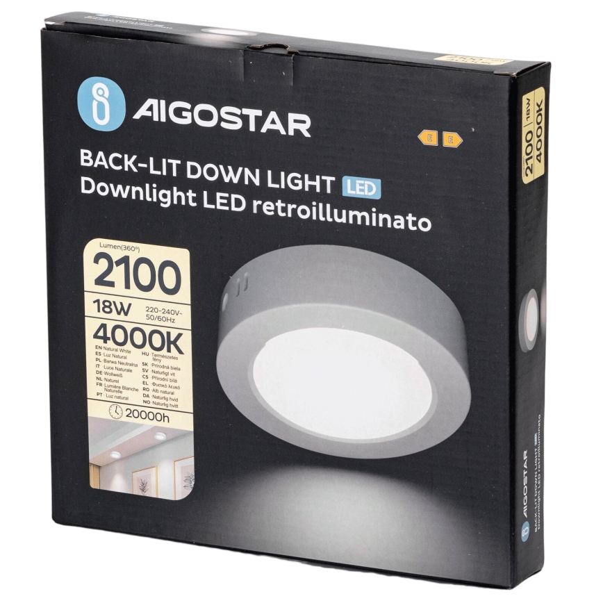 Aigostar - LED Plafonjera LED/18W/230V pr. 22,6 cm 4000K bela