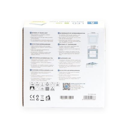 Aigostar - LED Plafonjera LED/6W/230V 12,2x12,2 cm 3000K bela