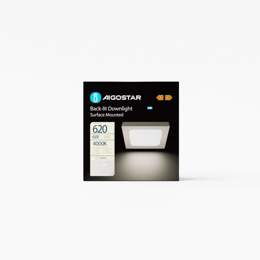 Aigostar - LED Plafonjera LED/6W/230V 12,2x12,2 cm 4000K bela