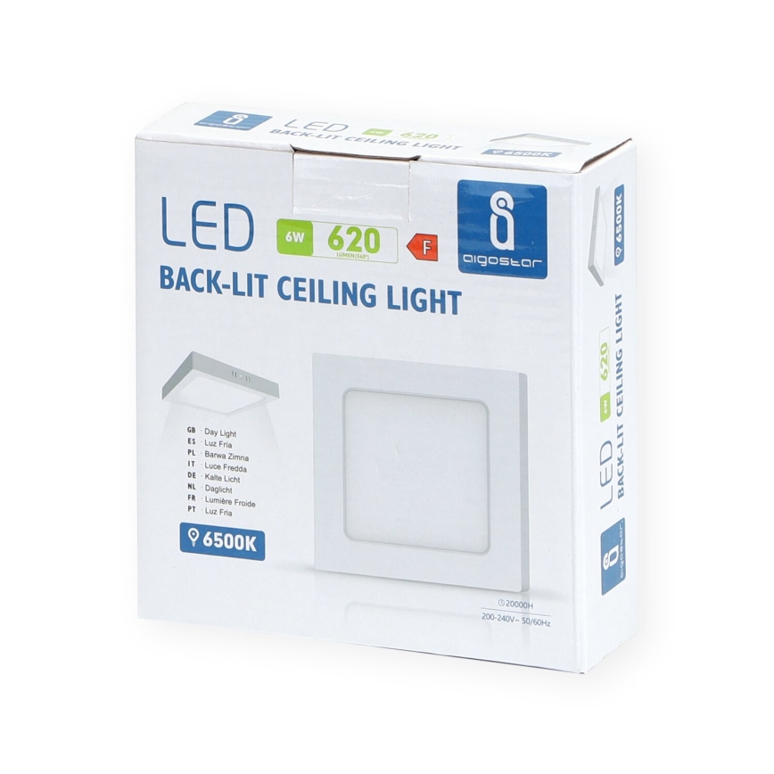 Aigostar - LED Plafonjera LED/6W/230V 12,2x12,2 cm 6500K bela