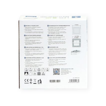 Aigostar - LED Plafonjera LED/6W/230V 12,2x12,2 cm 6500K bela