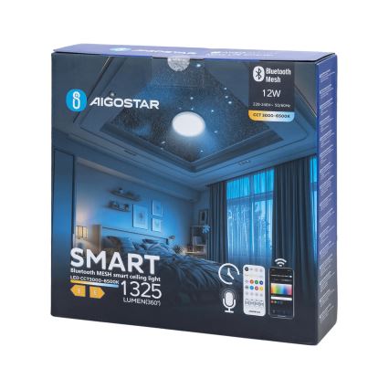 Aigostar - LED Plafonjera za kupatilo MESH LED/12W/230V 3000-6500K IP44 + Daljinski upravljač