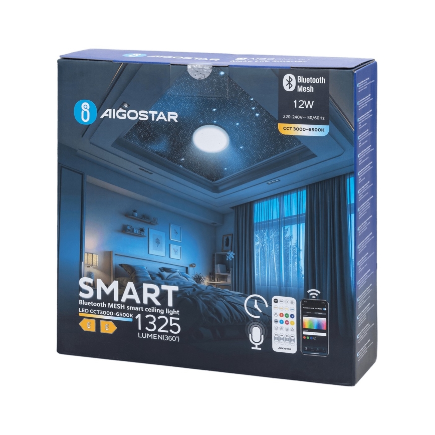 Aigostar - LED Plafonjera za kupatilo MESH LED/12W/230V 3000-6500K IP44 + Daljinski upravljač