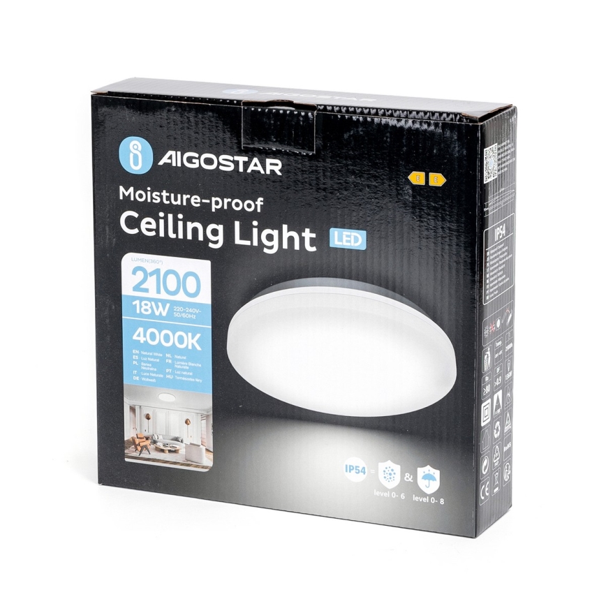 Aigostar - LED plafonjera za kupatilo LED/18W/230V 4000K IP54