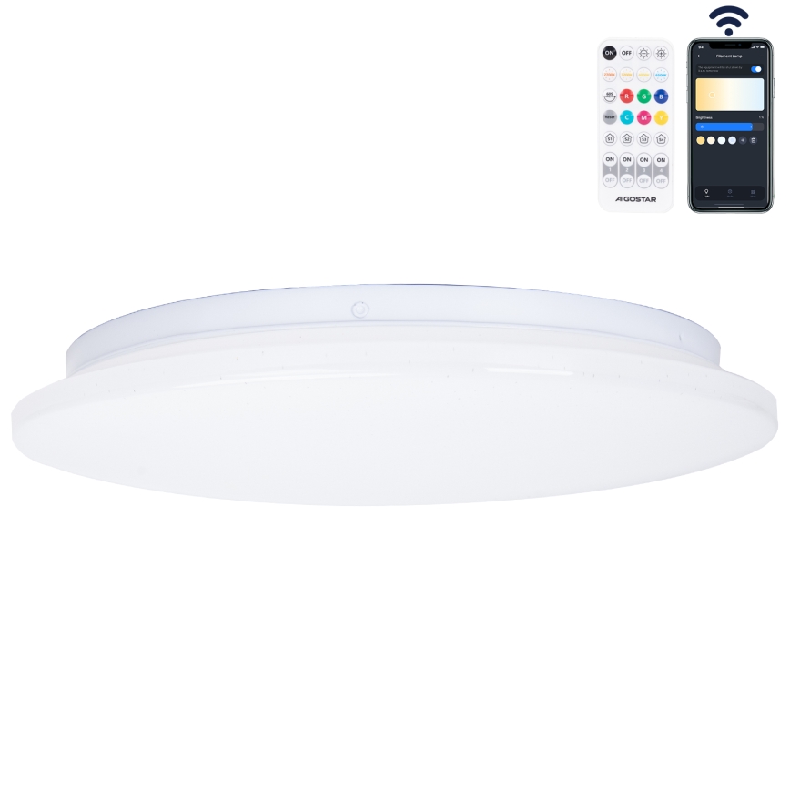 Aigostar - LED Plafonjera za kupatilo MESH LED/18W/230V 3000-65000K IP44 + Daljinski upravljač