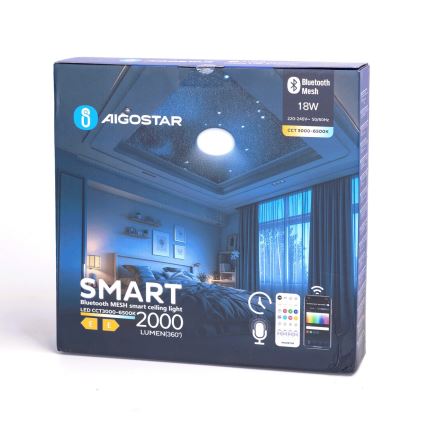 Aigostar - LED Plafonjera za kupatilo MESH LED/18W/230V 3000-65000K IP44 + Daljinski upravljač