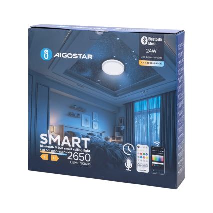 Aigostar - LED Plafonjera za kupatilo MESH LED/24W/230V 3000-6500K IP44 + Daljinski upravljač