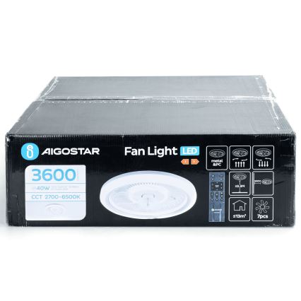 Aigostar - LED Prigušiva plafonska ventilator LED/40W/230V 2700/4000/6500K pr. 50 cm + Daljinski upravljač bela