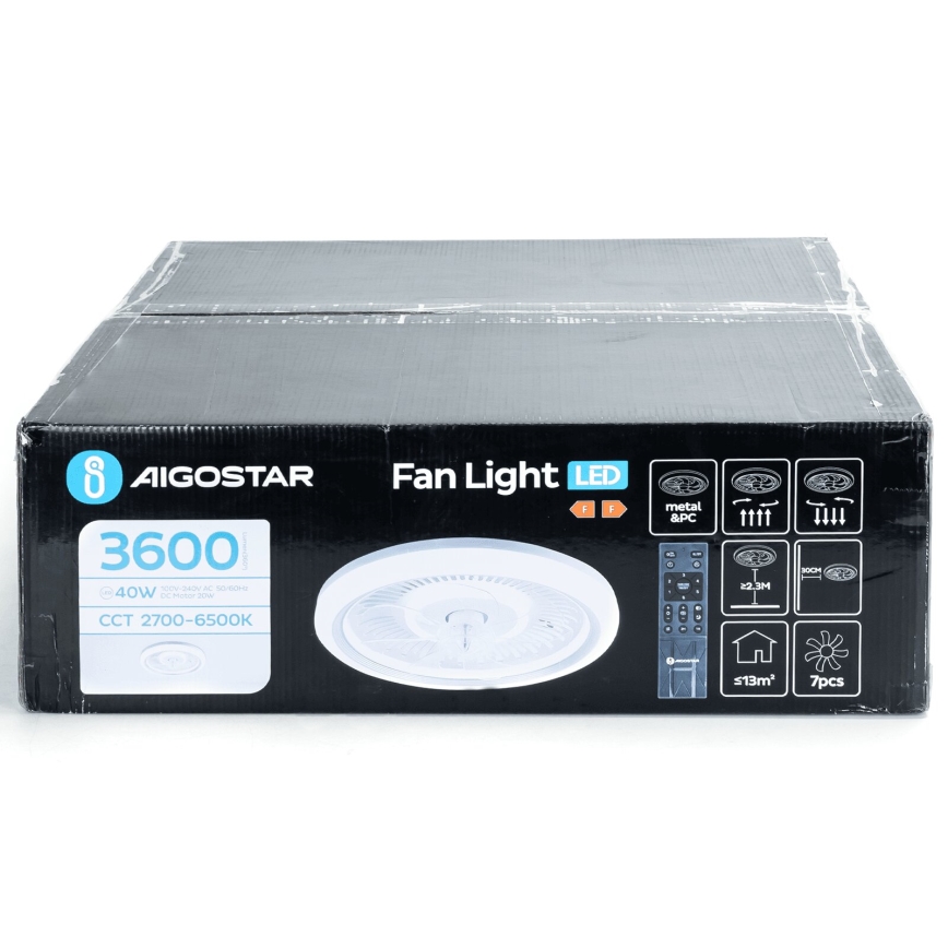Aigostar - LED Prigušiva plafonska ventilator LED/40W/230V 2700/4000/6500K pr. 50 cm + Daljinski upravljač bela