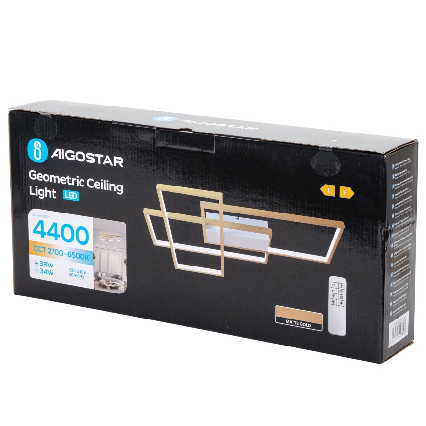Aigostar - LED Prigušiva plafonjera LED/38W/230V 2700-6500K + Daljinski upravljač