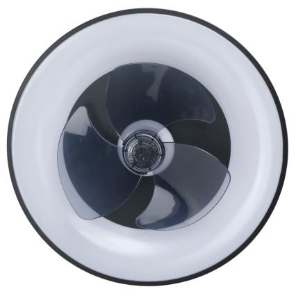Aigostar - LED Prigušiva plafonjera sa ventilatorom MESH LED/40W/230V 2700-6500K crno + Daljinski upravljač