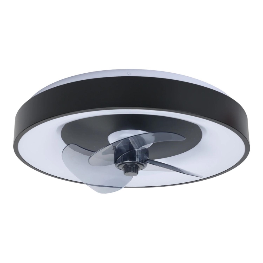 Aigostar - LED Prigušiva plafonjera sa ventilatorom MESH LED/40W/230V 2700-6500K crno + Daljinski upravljač