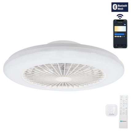 Aigostar - LED prigušiva plafonska lampa sa ventilatorom LED/40W/230V 2700-6500K prečnik 48,5 cm bela + daljinski upravljač