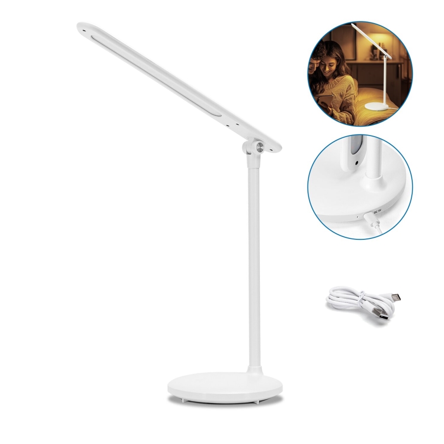 Aigostar - LED Prigušiva punjiva dodirna stona lampa LED/3W/5V 1200mAh 3000/4000/6500K