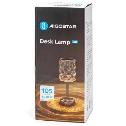 Aigostar - LED Prigušiva punjiva stona lampa LED/1W/5V 2700/4000/6500K 1800mAh 26 cm