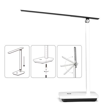Aigostar - LED Prigušiva punjiva stona lampa LED/5W/5V 3000-6500K bela/crno