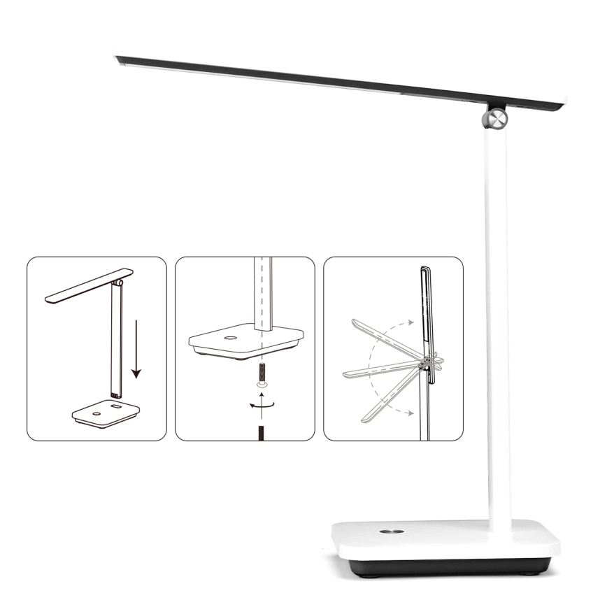 Aigostar - LED Prigušiva punjiva stona lampa LED/5W/5V 3000-6500K bela/crno