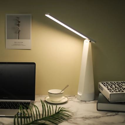 Aigostar - LED Prigušiva punjiva stona lampa LED/7W/5V 4000K 4400 mAh bela