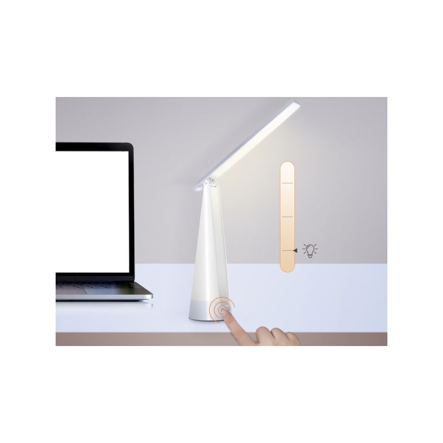 Aigostar - LED Prigušiva punjiva stona lampa LED/7W/5V 4000K 4400 mAh bela