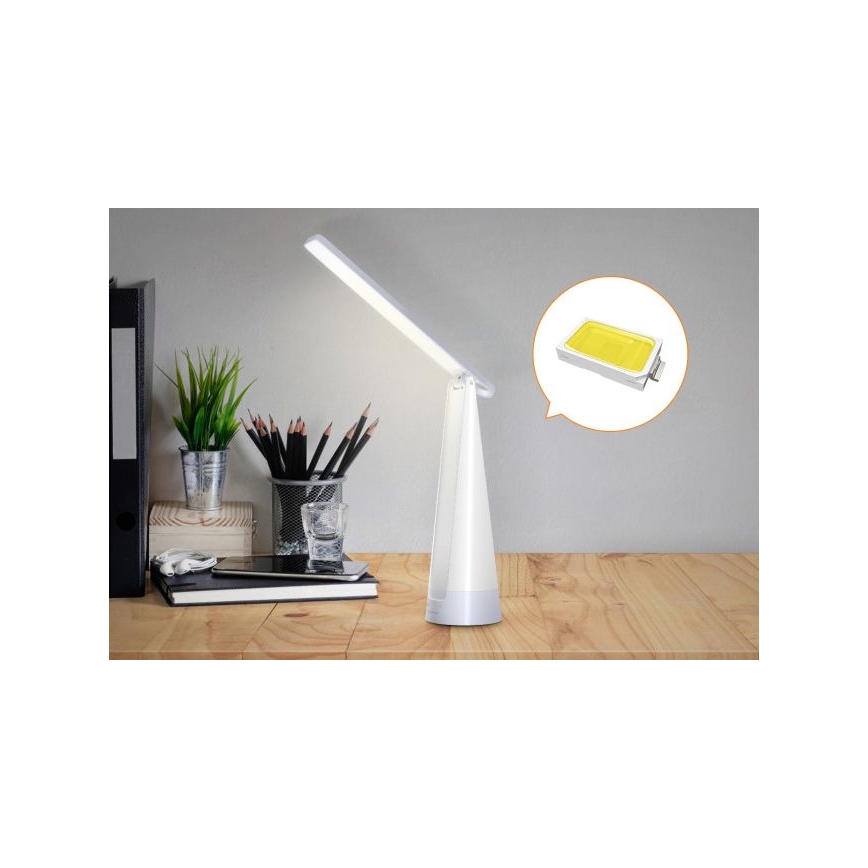 Aigostar - LED Prigušiva punjiva stona lampa LED/7W/5V 4000K 4400 mAh bela